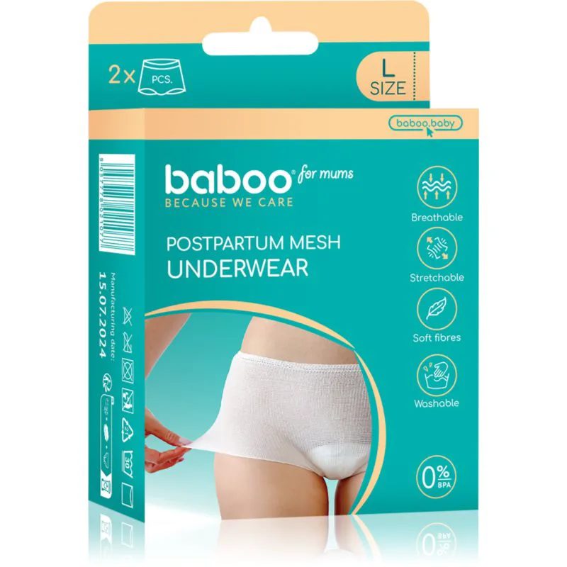 Baboo Postpartum Mesh Pants εσώρουχα λοχείας μέγεθος L 2 τμχ