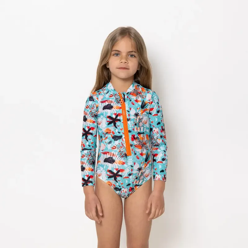 Girl’s Zip Up Long Sleeve Bodysuit Soléa