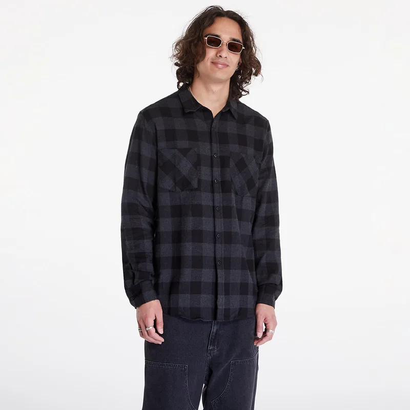 Πουκάμισο Urban Classics Checked Flanell Shirt Grey / Black XL