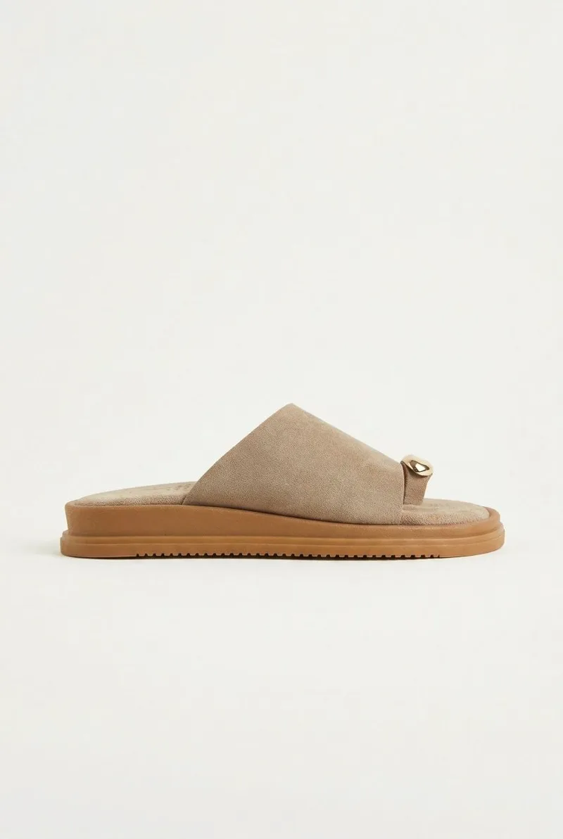 Estil Toe Ring Platform Sandals - 26NK-1821 - Taupe Suede