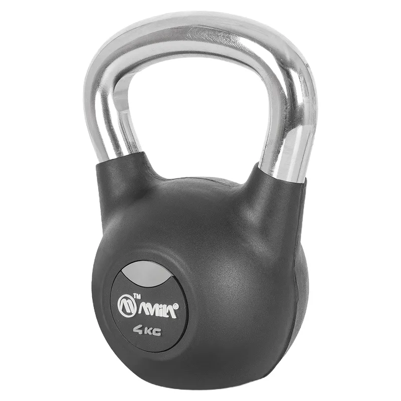 Kettlebell Rubber Cover Cr Handle 4kg – Μαύρο