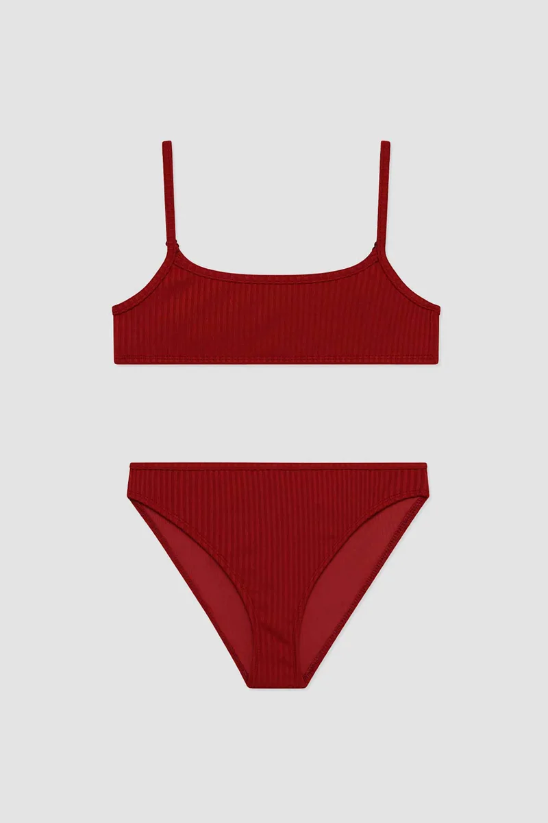 Minerva σετ παιδικό μαγιό ribbed bralette "Bedouin" - 90-37742-003-289 Κόκκινο