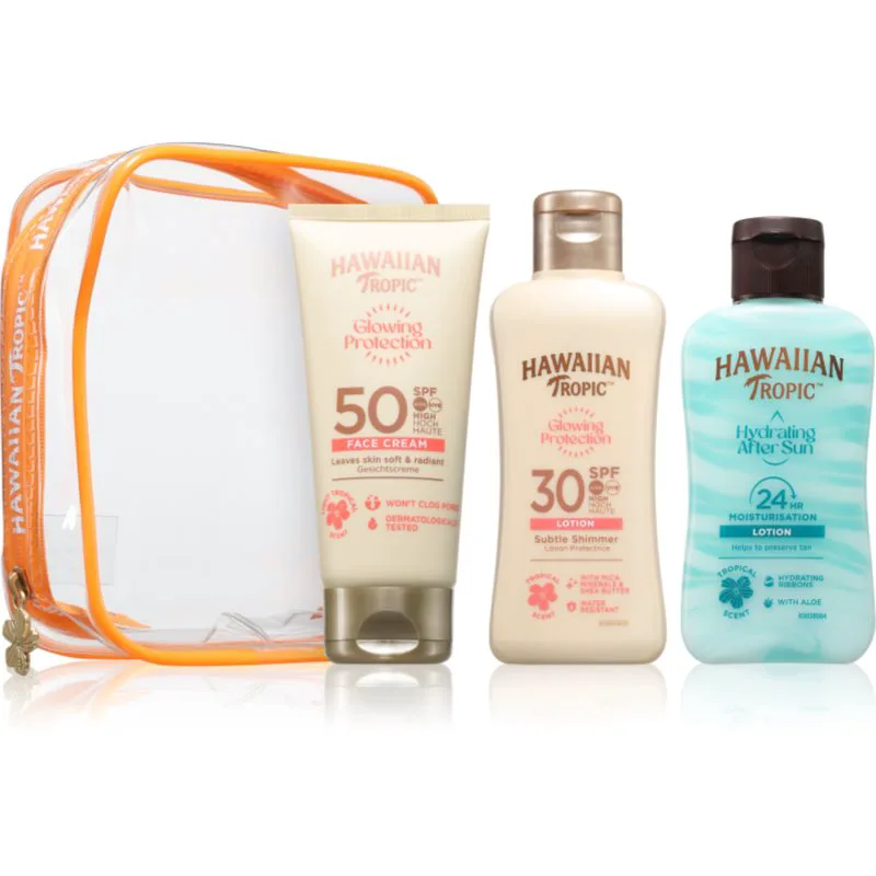 Hawaiian Tropic Glowing Protection Trio σετ ταξιδιού για ηλιοθεραπεία