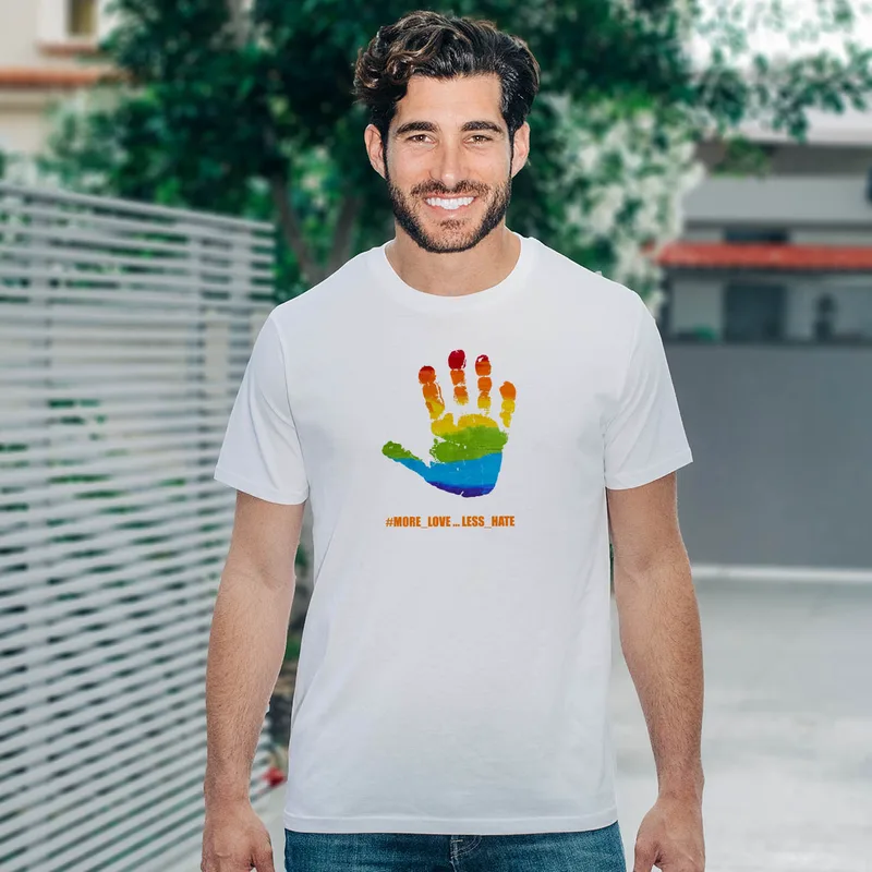 Less Hate - Organic Vegan T-Shirt Unisex - Λευκό - S
