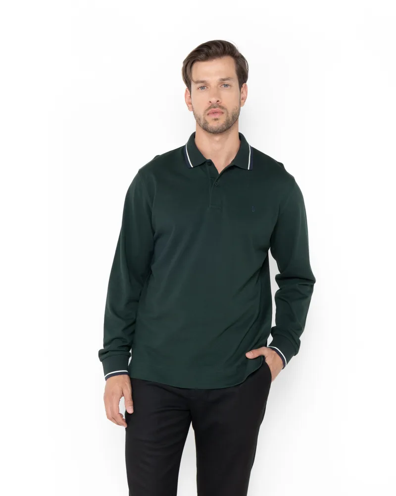 The Bostonians Ανδρική Μπλούζα Twin Tipped Polo 3PL1151-B035GG Πράσινο