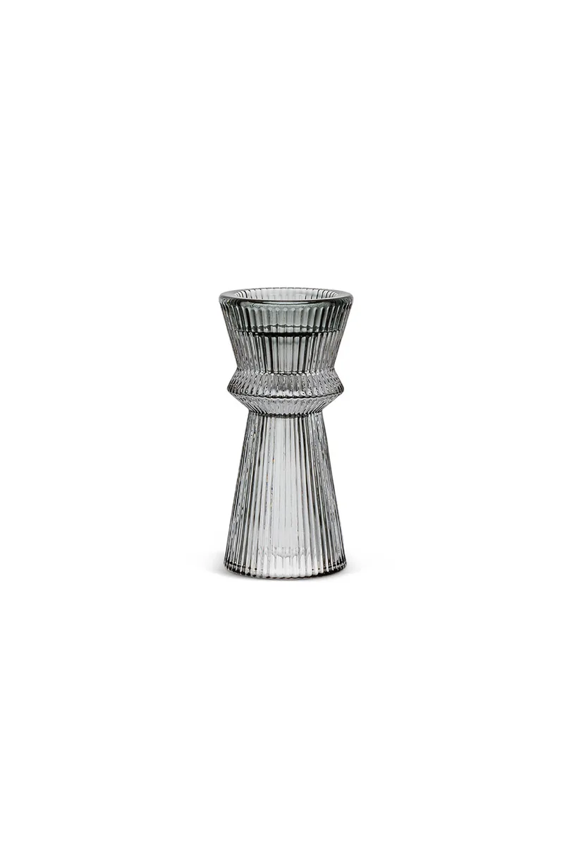 Coincasa γυάλινο κηροπήγιο 12 cm - 007255135 Γκρι