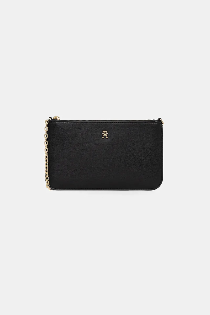Tommy Hilfiger γυναικείο τσαντάκι ώμου με αλυσίδα - AW0AW18298 Μαύρο