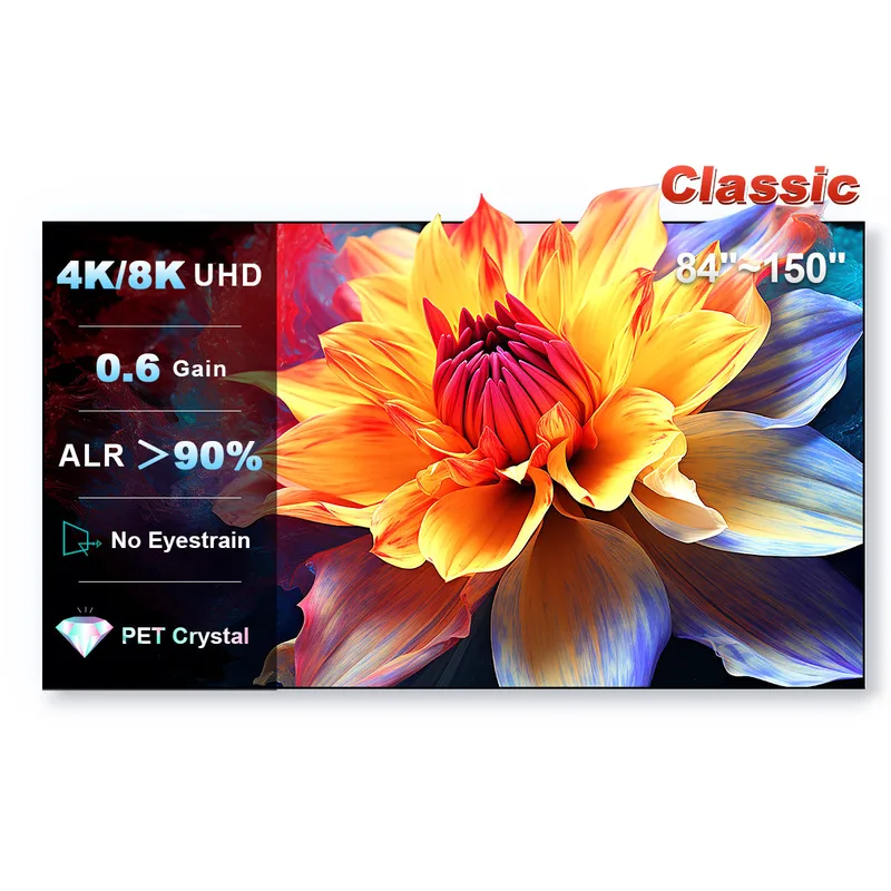 84''-150'' NothingProjector PET Crystal Classic UST ALR Projector Screen