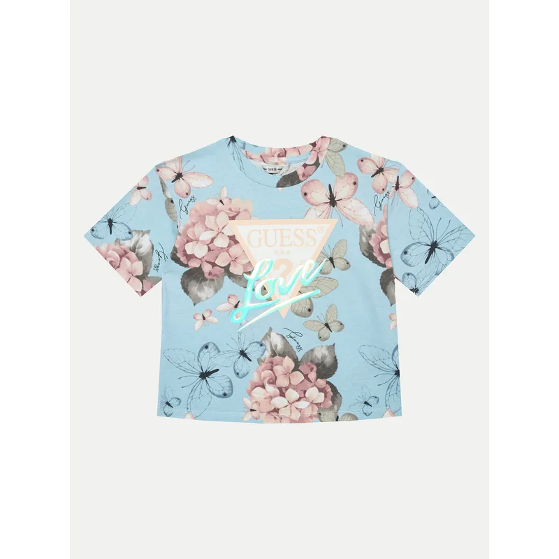 Guess T-Shirt J5RI05 K6YW4 Γαλάζιο Boxy Fit