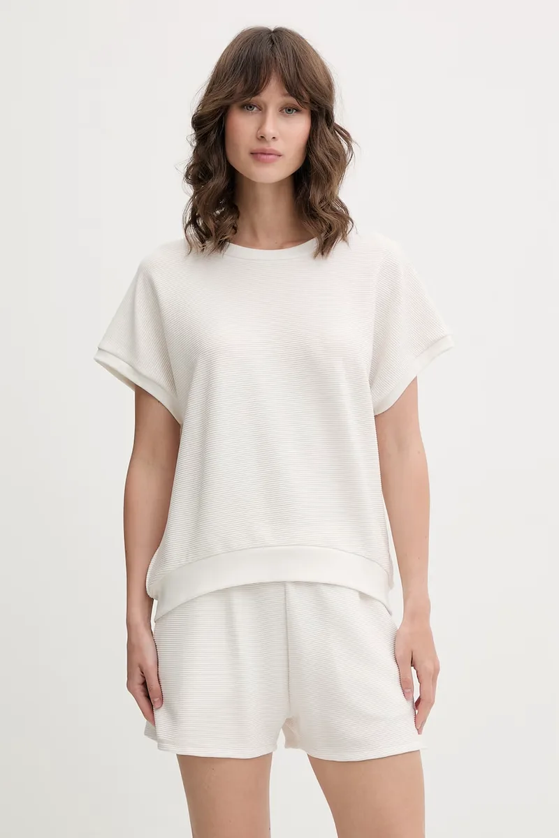 BOSS T-shirt lounge γυναικείο με lyocell BB TEXTURE_Top