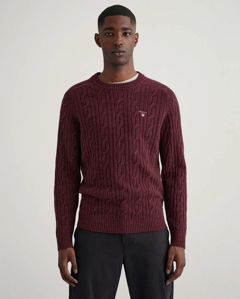Gant Πουλόβερ Modern Fit σε Μπορντώ