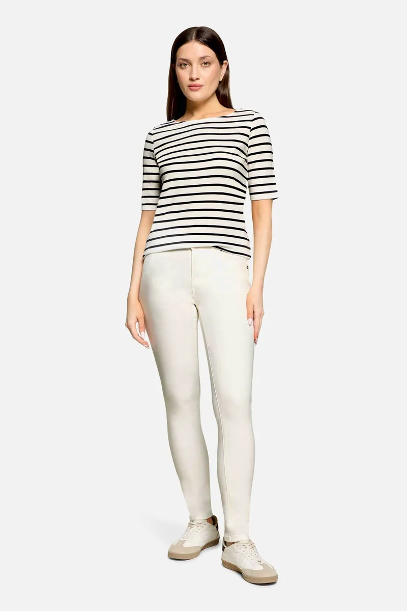 Betty Barclay γυναικείο τζιν παντελόνι cropped πεντάτσεπο Slim Fit - 6364/1053 Λευκό