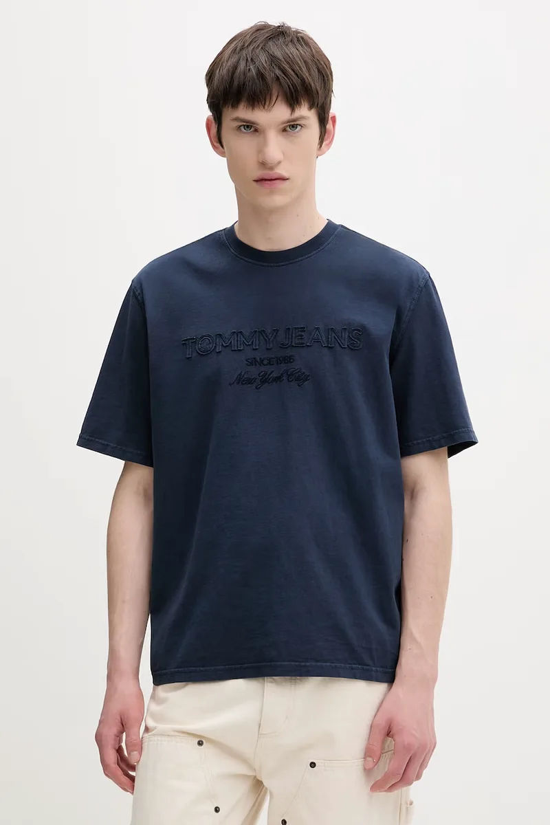 Tommy Jeans t-shirt basic ανδρικό βαμβακερό