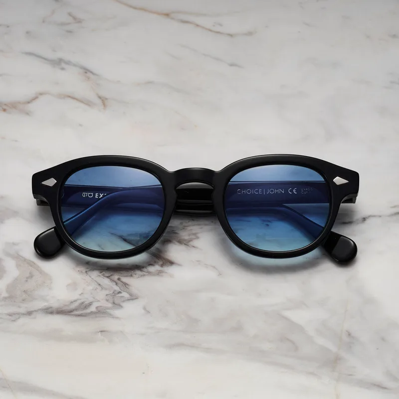 JOHN A16EP3 - JOHN - BLACK - GRADIENT BLUE Sunglasses | Black | Gradient Blue Shades | Explicit Poets Sunglasses