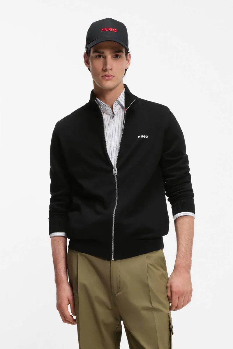 Hugo Boss ανδρική πλεκτή ζακέτα "San Jacomo-C" - 50553606 Μαύρο