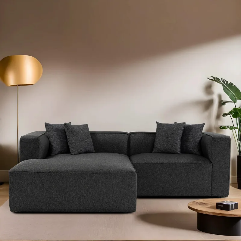 Γωνιακός Καναπές Mora Xl Corner Right (L1-Chlright) - Anthracite 560Are2901 (230x69x180)
