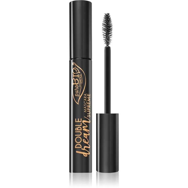 puroBIO Cosmetics Double Dream αναδιαμορφωτική μάσκαρα με θρεπτικό αποτέλεσμα 11 ml