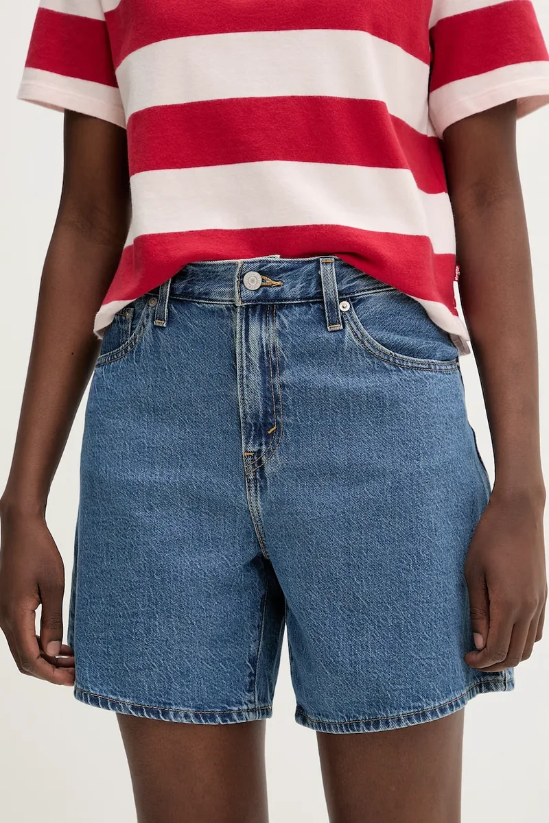 Levi's σορτς γυναικεία ντένιμ HIGH BAGGY SHORT