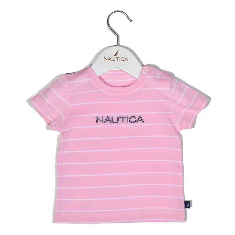 Μπλούζα Βρεφική Κοντομάνικη Nautica Ροζ Ριγέ 68 CM (3-6M) 68 CM (3-6M)