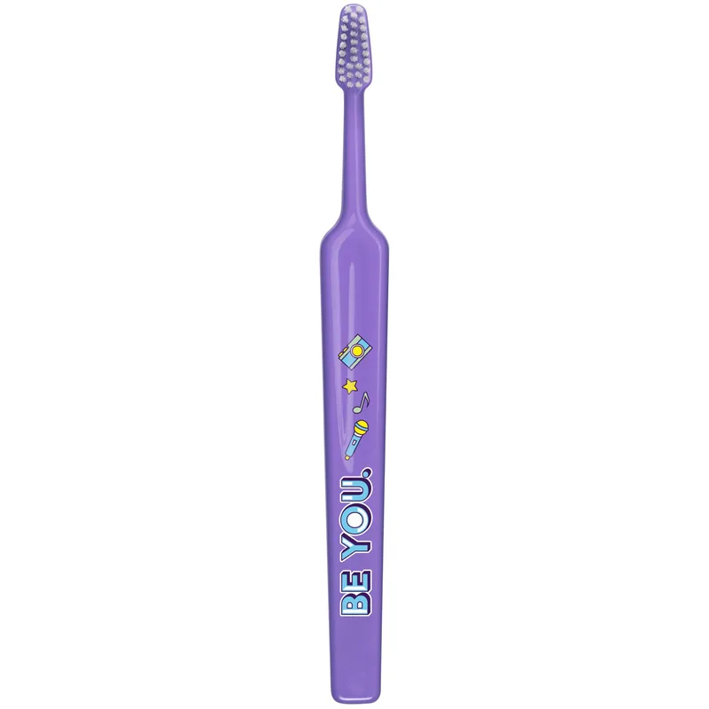 TePe Kids Soft Toothbrush 6+ Years Παιδική Οδοντόβουρτσα με Μαλακές Ίνες & Ευχάριστα Σχέδια 1 Τεμάχιο - Μωβ