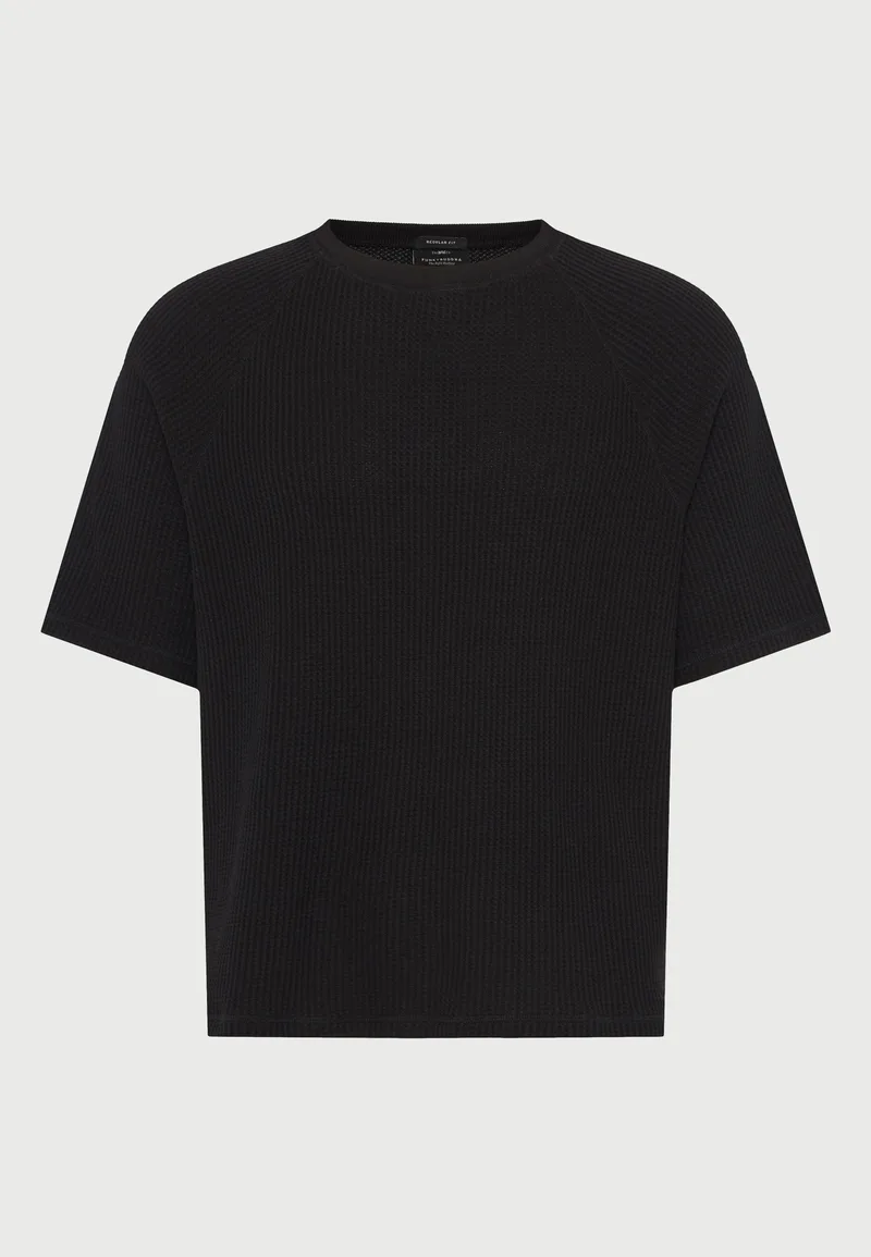 Ανδρικό μονόχρωμο πλεκτό t-shirt