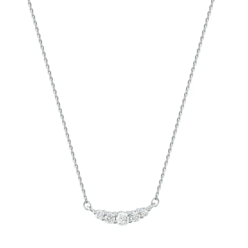 Diamond Group Koλιέ Μονόπετρο Με Διαμάντια Brilliant από Λευκό Χρυσό 18 Καρατίων KL2149