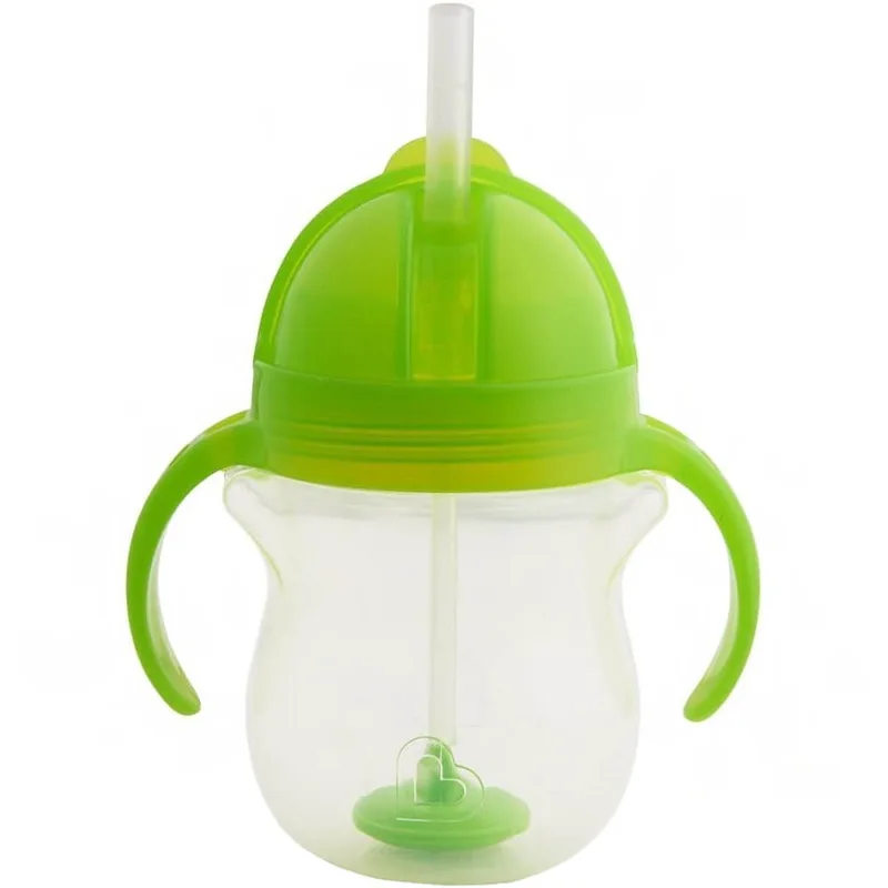 Munchkin Click Lock Tip & Sip Straw Cup 6m+ Ποτήρι με Ευέλικτο Καλαμάκι 207ml - Λαχανί