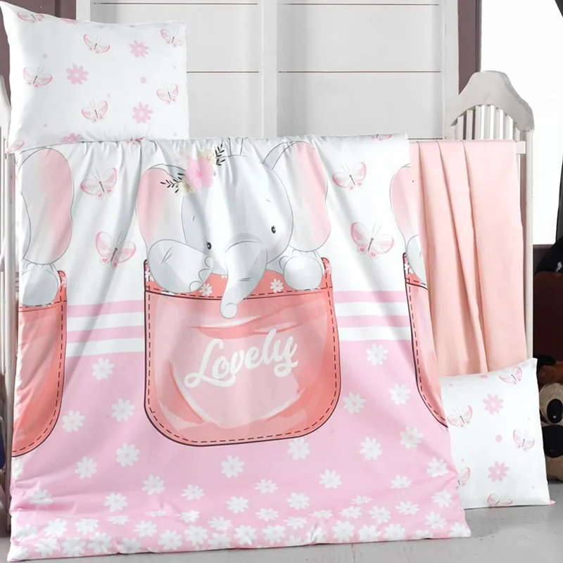 Σεντόνια Κούνιας Σετ Beauty Home 5604 Ροζ 100x150