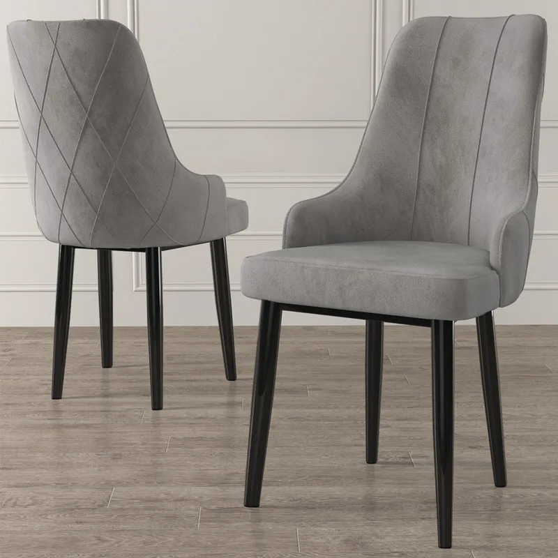 Σετ Καρέκλες (6 Τμχ) Trex - Grey, Black 240Chr1685 (46x95x42 cm)