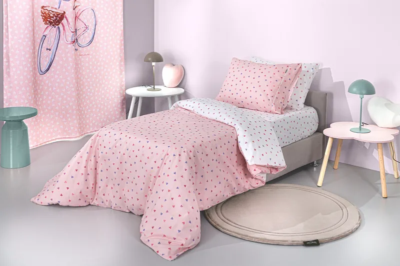 Σετ Παιδικά Σεντόνια Μονά 3 Τεμαχίων Guy Laroche Amore Ροζ 165x250
