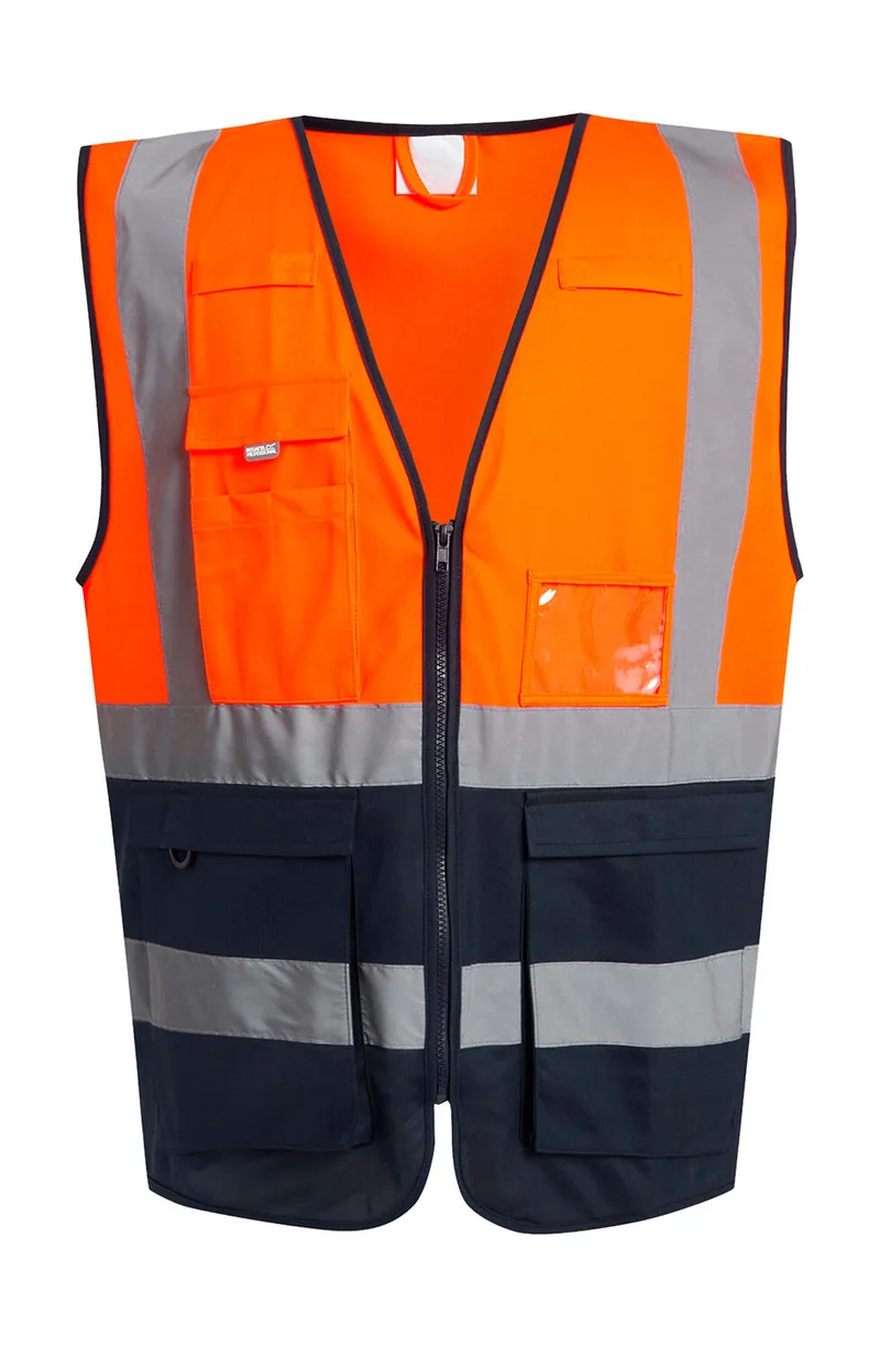 Pro Hi-Vis Executive Vest Regatta High Visibility TRS251 Orange/Navy