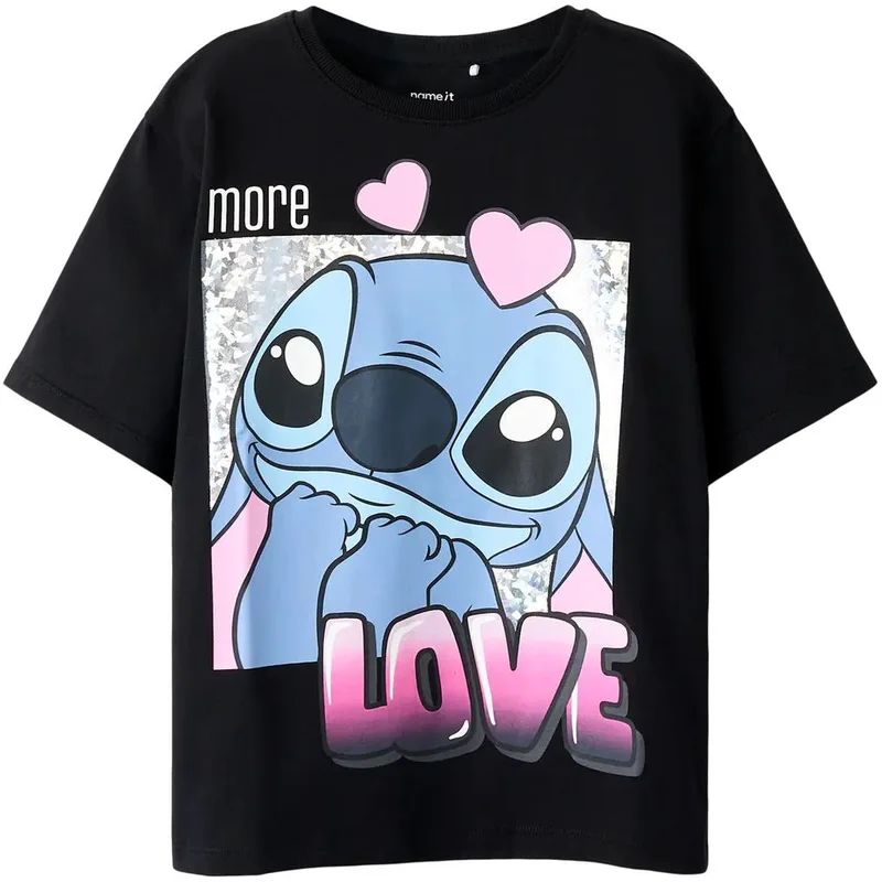T-SHIRT NAME IT NKFFORA STITCH 13254166 ΜΑΥΡΟ (122-128CM)-(7-8 ΕΤΩΝ)