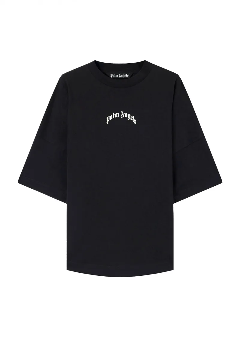 PALM ANGELS T-SHIRT M CLASSIC LOGO OVER TEE ΜΑΥΡΟ