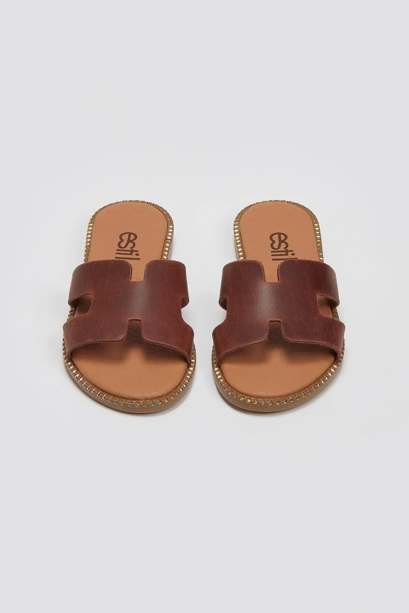 Estil Nubuck Cut-out Sandals - B-23 (ματ) - Tan