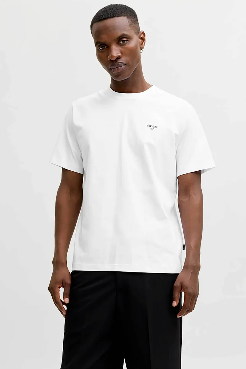 JACK & JONES ανδρικό T-shirt με λογότυπο Regular Fit - 12292383 Λευκό