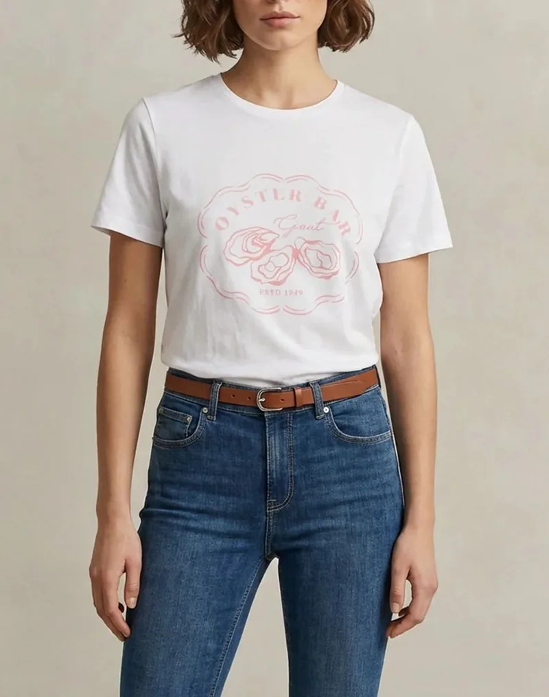 GANT ΜΠΛΟΥΖΑ ΚΜ REG GRAPHIC PRINT SS T-SHIRT 3GW4201461-105 OffWhite