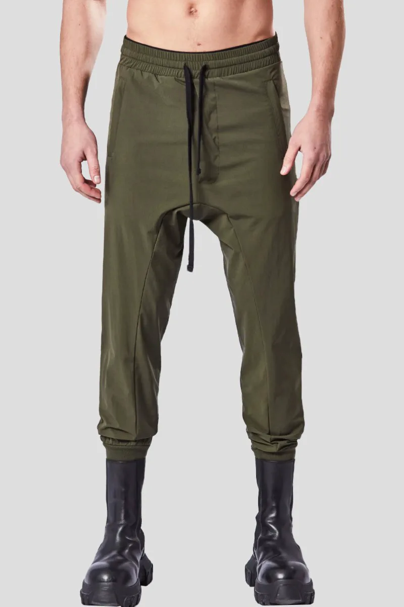 THOM KROM Ανδρικό Πράσινο Drop Crotch Pants In Green