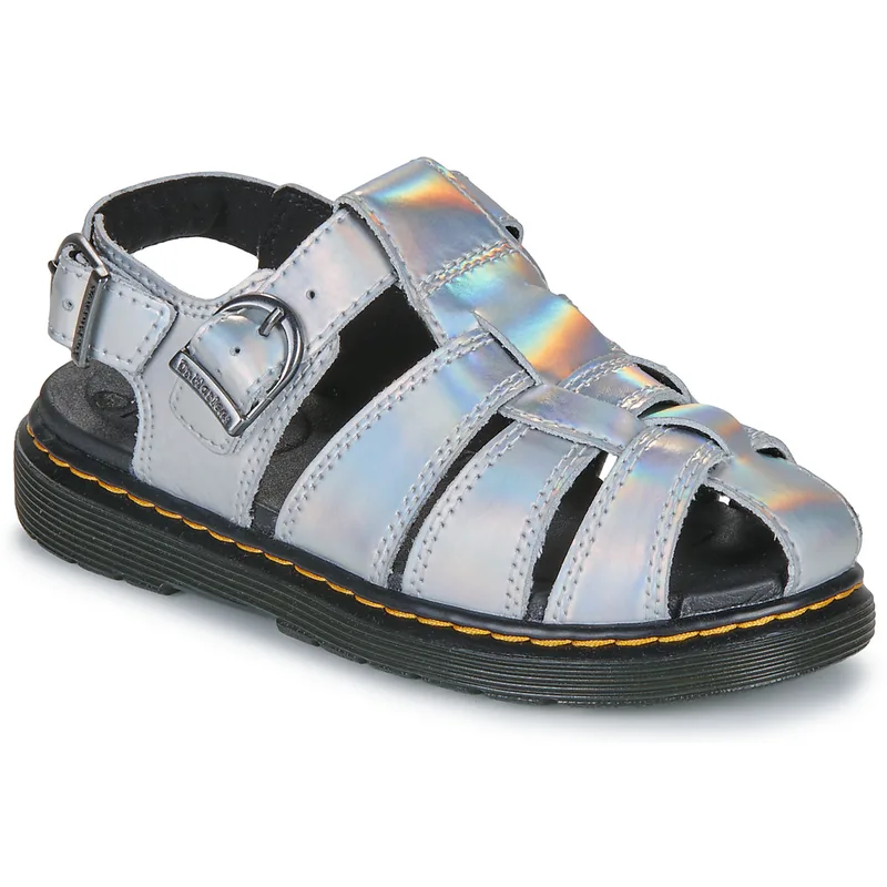 Σανδάλια χωρίς τακούνι Dr. Martens Caarys J Silver Lazer Reflective Metallic