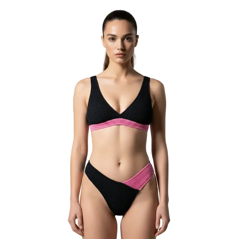 Bella Black/Pink Crinkle