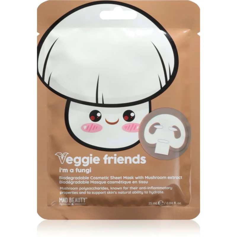 Mad Beauty Veggie Friends Mushroom φύλλο μάσκας με καταπραϋντική δράση 25 ml