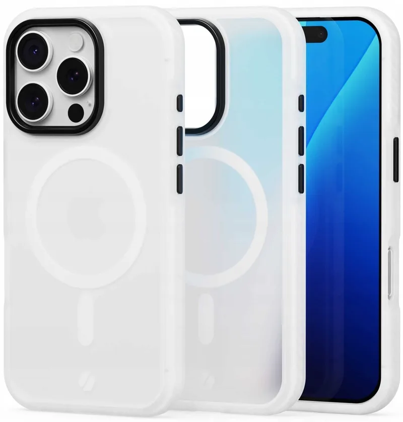 Θήκη iPhone 16 Pro Spacecase Hybrid Fusion Mag Ημιδιάφανη Σκληρή με MagSafe - Frost Clear (5905719112448)
