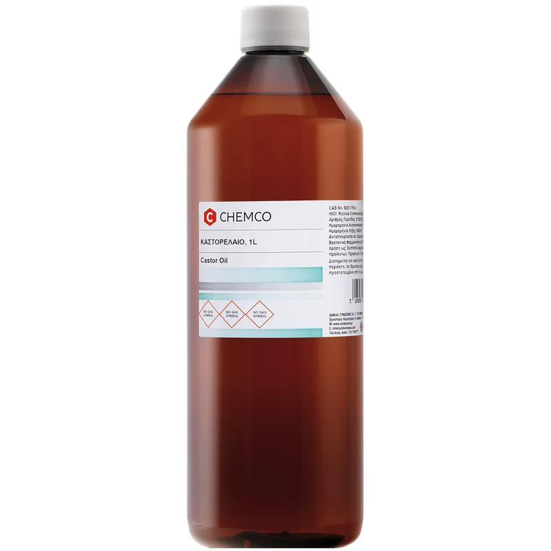 Chemco Castor Oil Καστορέλαιο Εξευγενισμένο Φαρμακευτικής Καθαρότητας Ψυχρής Έκθλιψης 1Lt