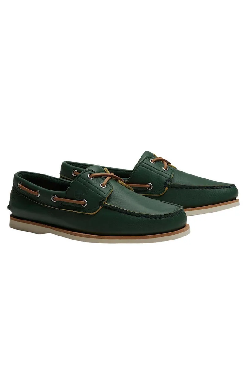 ΑΝΔΡΙΚΑ ΠΑΠΟΥΤΣΙΑ TIMBERLAND ΚΛΑΣΣΙΚΑ ΔΕΡΜΑΤΙΝΑ BOAT ΠΡΑΣΙΝΟ