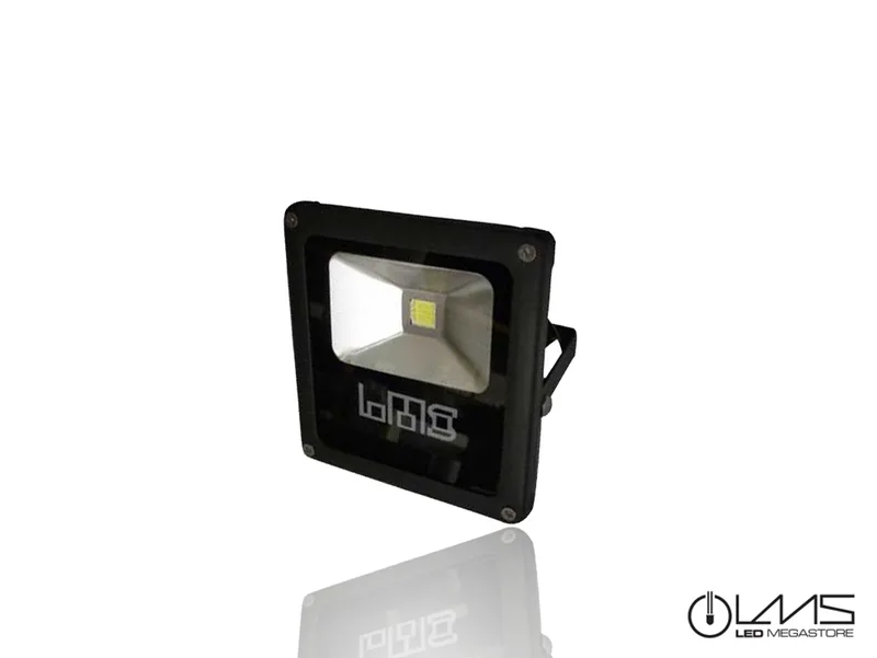 Προβολέας Μάυρος 10 Watt 12-24 Volt Slim Plasma Θερμό Λευκό B-WW-04434