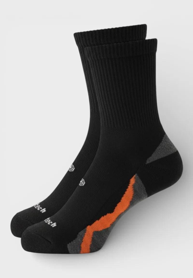 Αθλητική Κάλτσα Unisex Dimi Socks Sport Anti-Bacterial Μαύρη DS600-2-Μαύρο