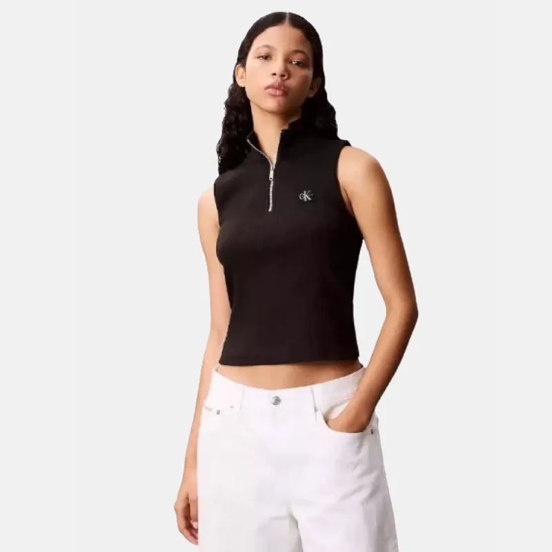 Calvin Klein Quarter Zip Γυναικείο Αμάνικο T-Shirt (9000243632_1469)