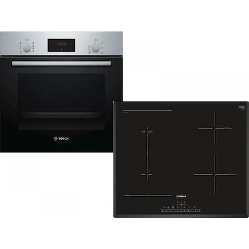Bosch HBF134ES1 + PVS651FC5E Φούρνος άνω Πάγκου 66lt με Επαγωγικές Εστίες HBF134ES1 + PVS651FC5E