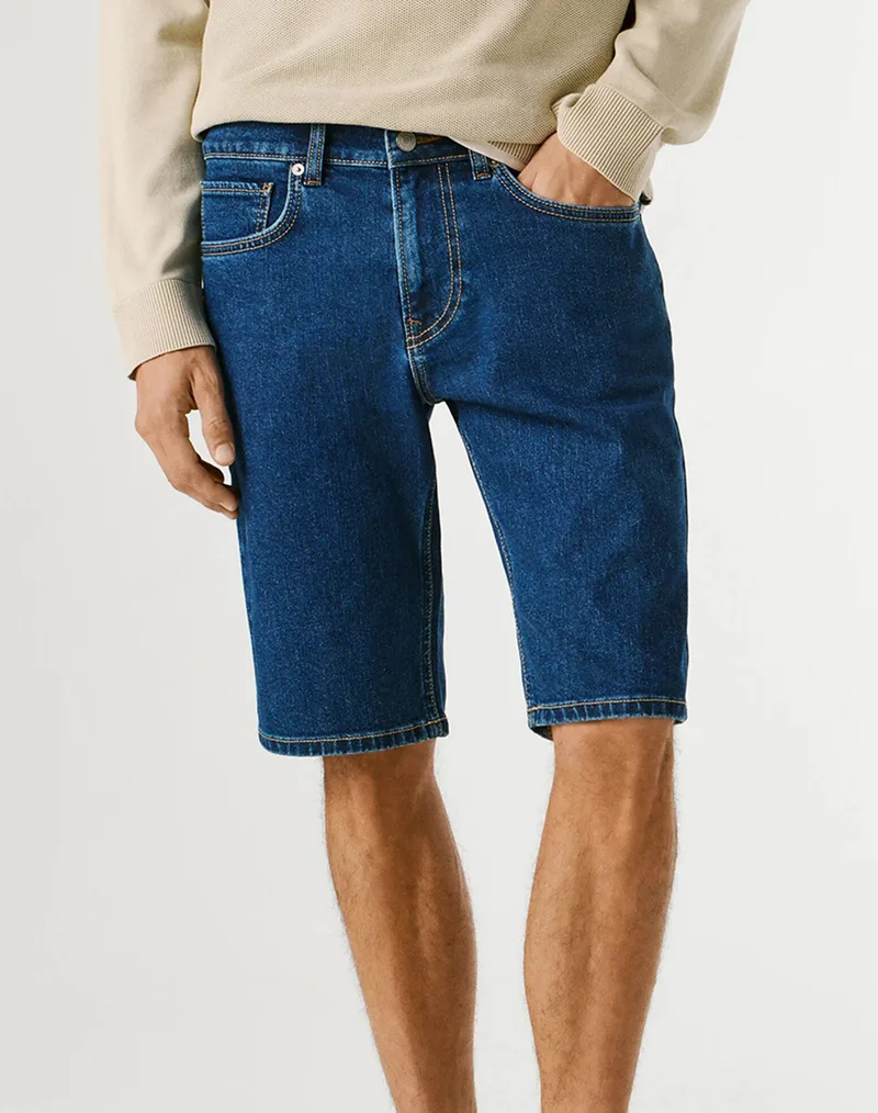 PEPE JEANS ESSENTIALS STRAIGHT SHORT CASH ΒΕΡΜΟΥΔΑ ΑΝΔΡΙΚΟ PM80000385CB-000/DENIM DenimBlue