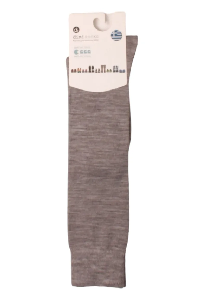 Κάλτσα γυναικεία Dimi Socks μέχρι το γόνατο μάλλινη DM1005-Γκρι