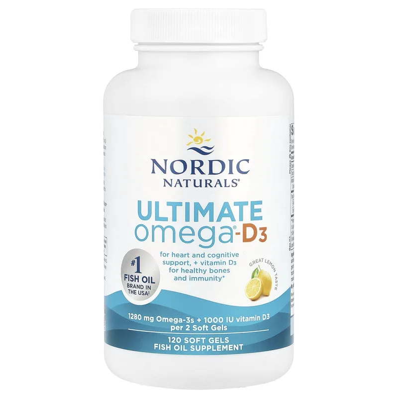 Nordic Naturals Ultimate Omega 3 1280mg D3 -120softgels